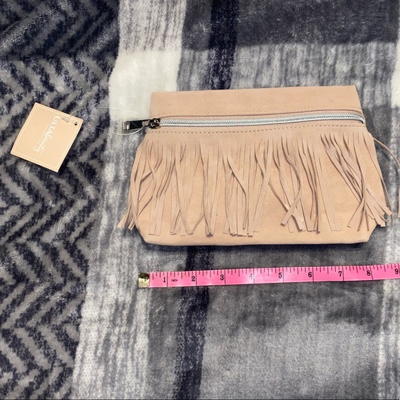 NWT Faux Suede Fringe Cosmetic/Accessory/Stash Bag - Picture 4 of 7